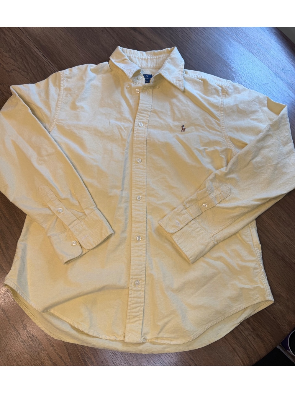 Ralph Lauren Yellow Cotton Button Up L